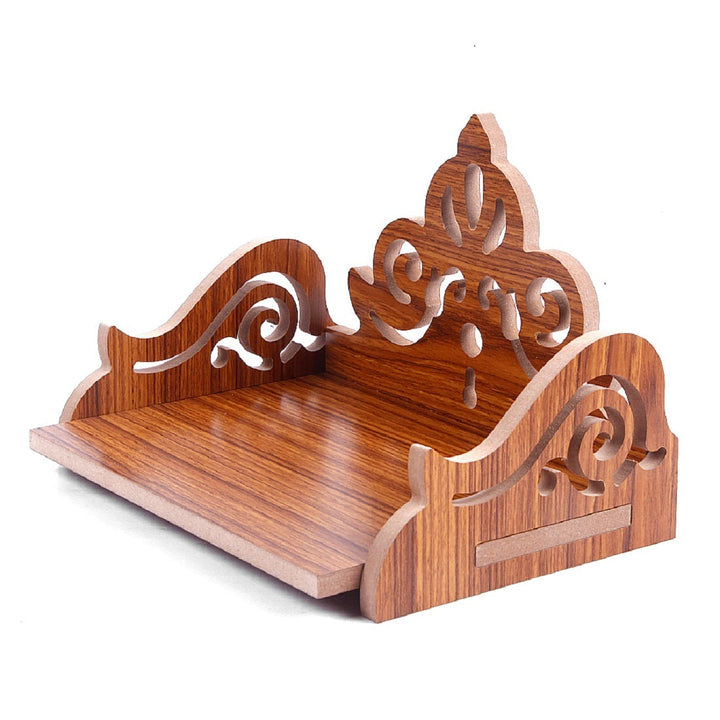 Brown Decorative Beautiful Wooden Temple for Home and Shop | Pooja Mandir for Home and Office/Wall Mounted Temple | Puja Stand