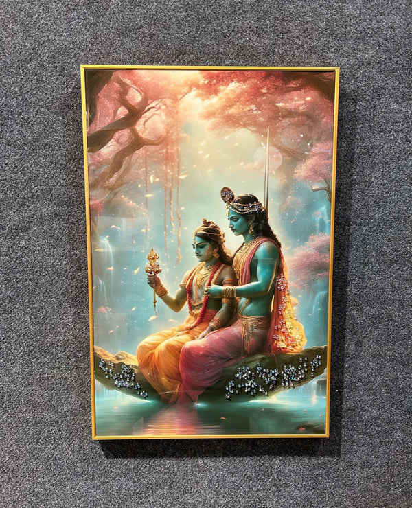 RADHA KRISHNA CRYSTAL WALL ART