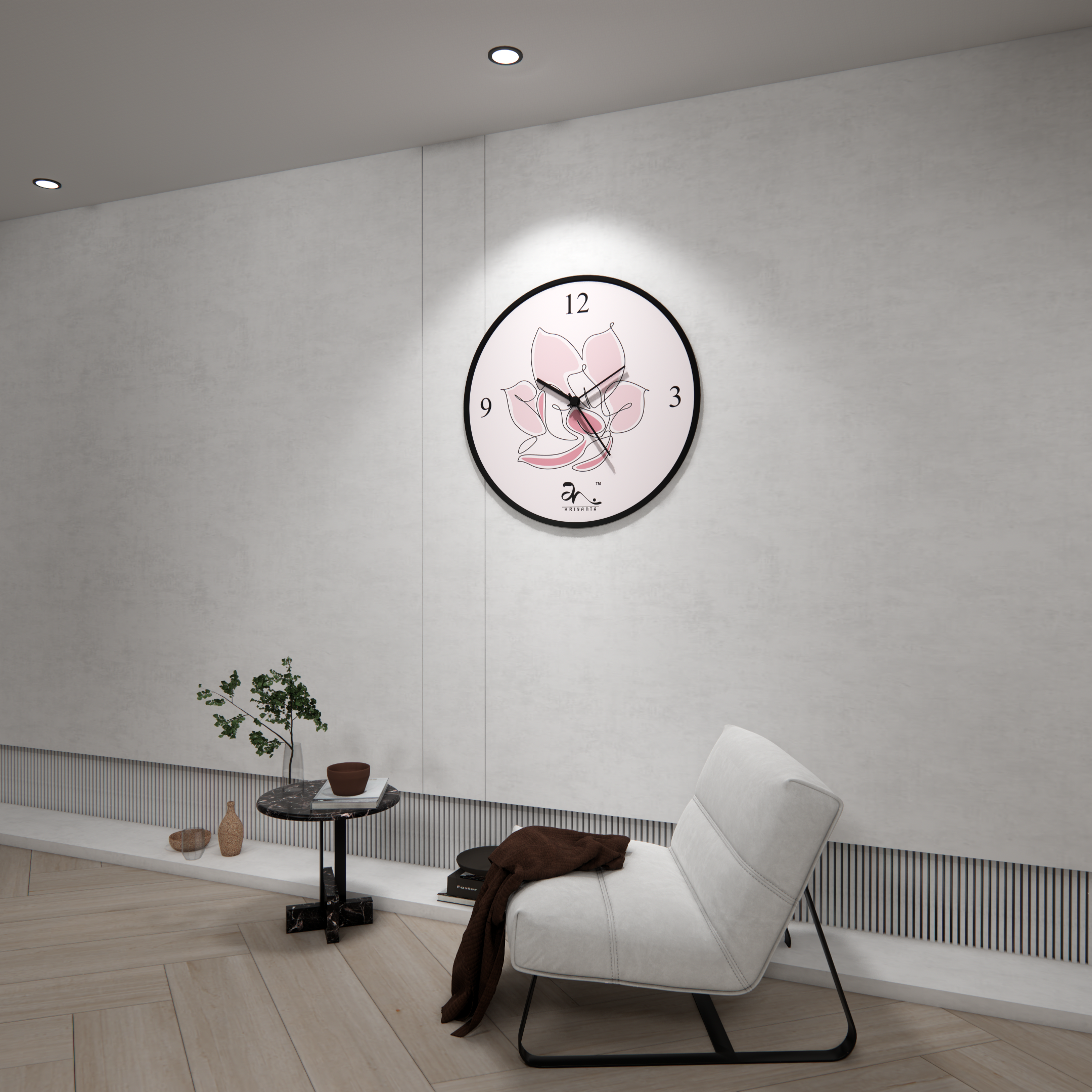 Blooming Serenity Wall Clock Art