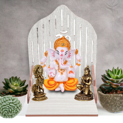 Exquisite Beautiful MDF Wooden Temple | Pooja Mandir for Home and Office/Wall Mounted Temple