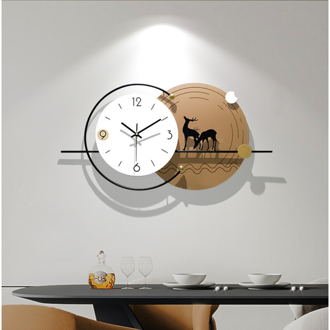 DEER METAL WALL CLOCK ART