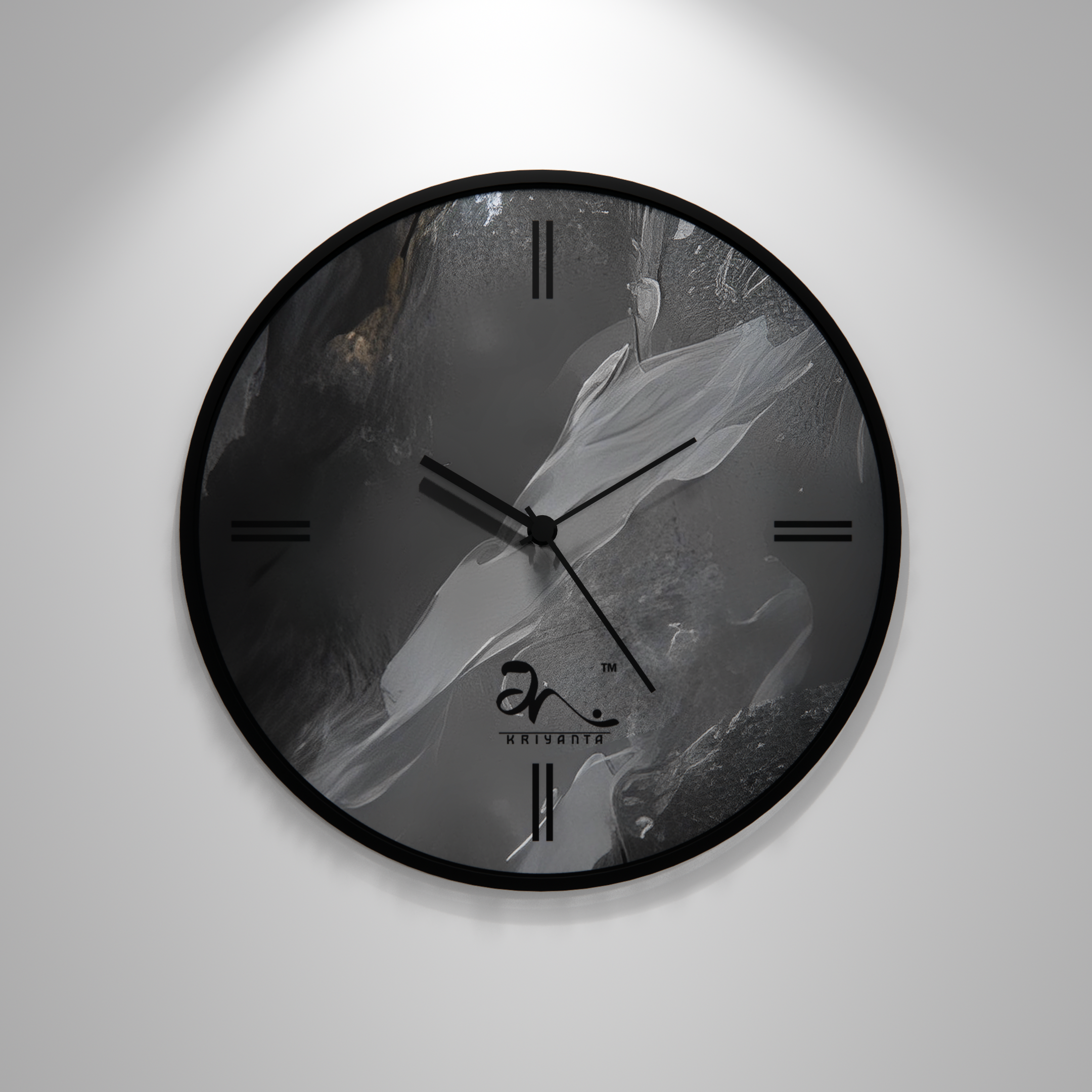 Stone Etched Wall Clock Art