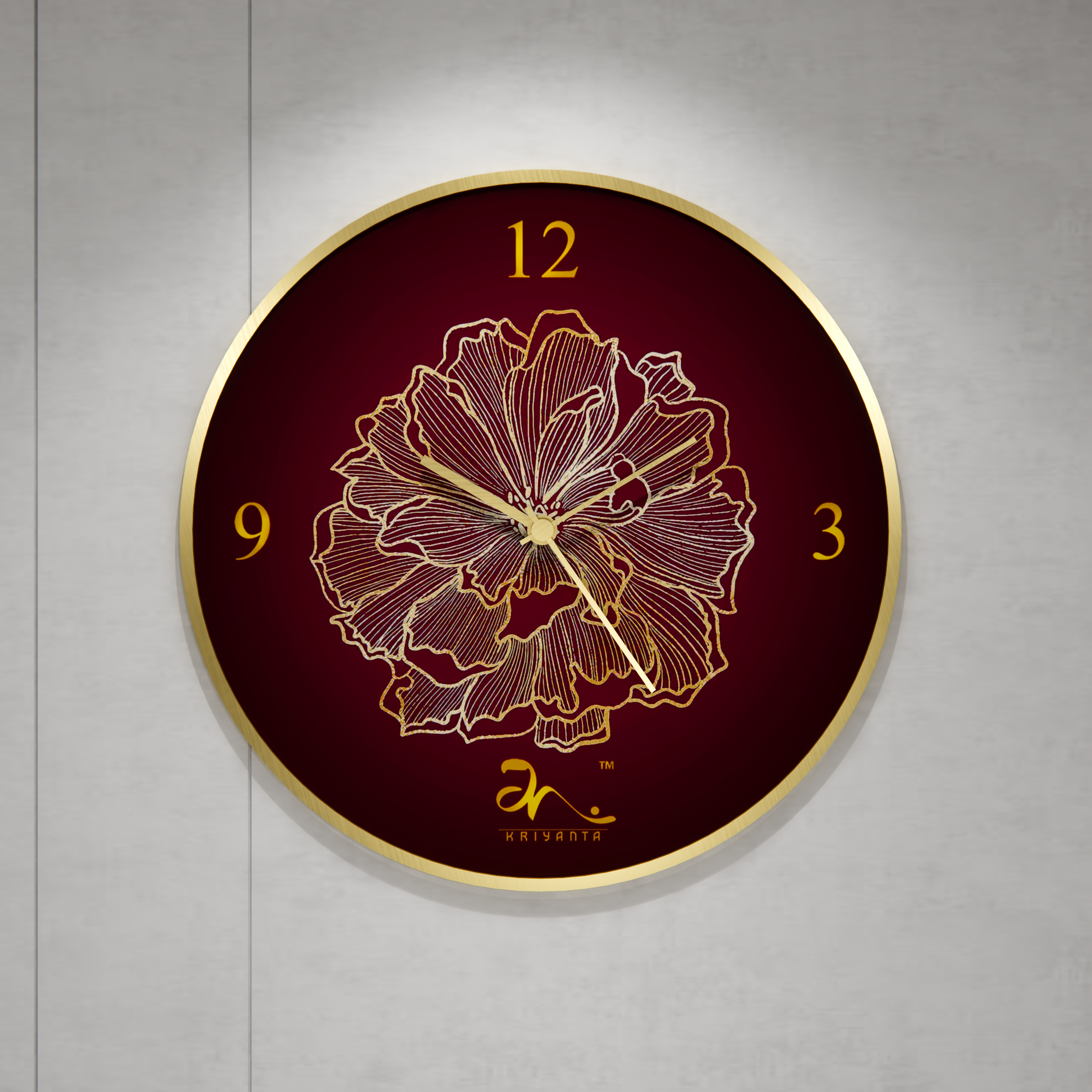 Modern Rose Wall Clock Art