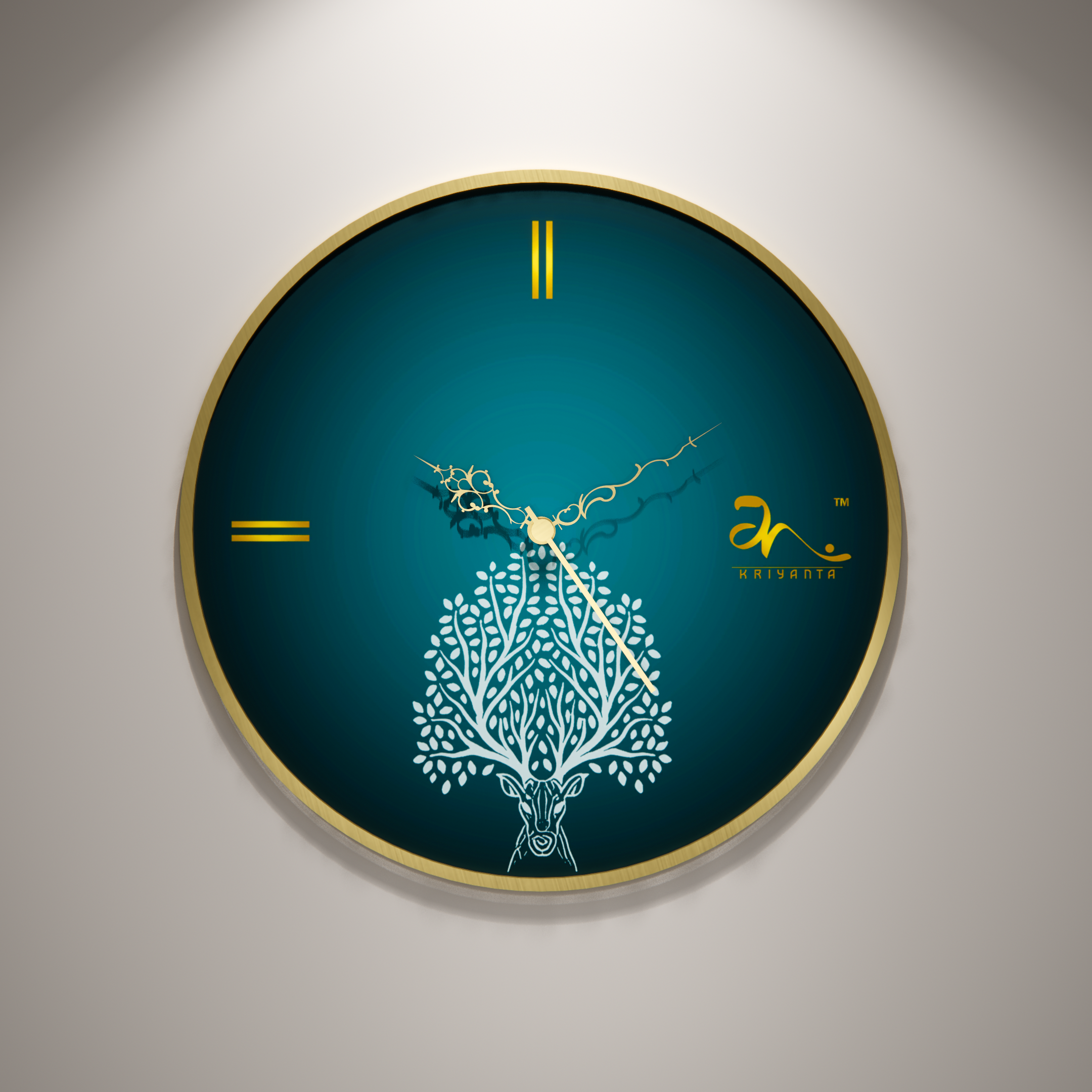 Forest Dear Moon Wall Clock Art