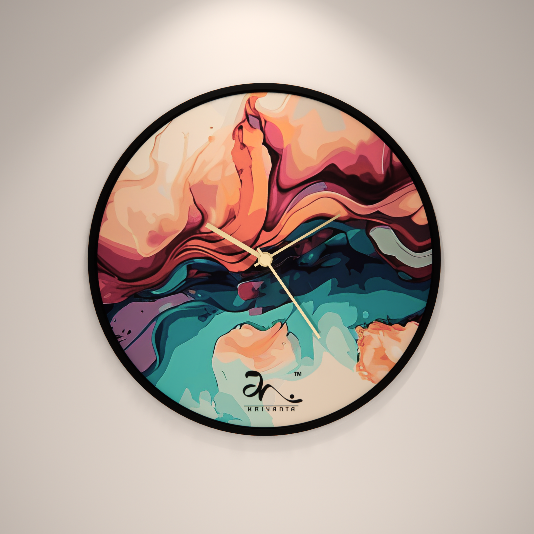 Rainbow Burst Wall Clock Art