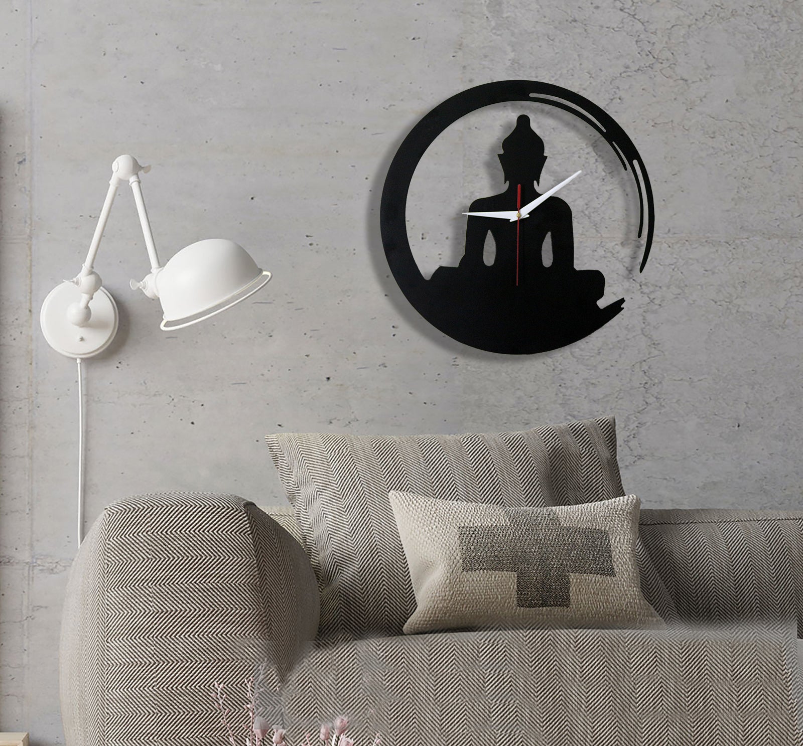 BUDDHA METAL WALL CLOCK ART