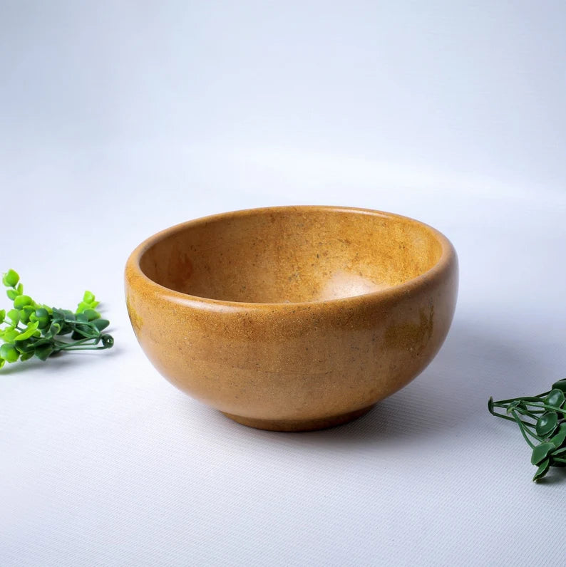 Yellow Desert Marble Handcrafted Bowl