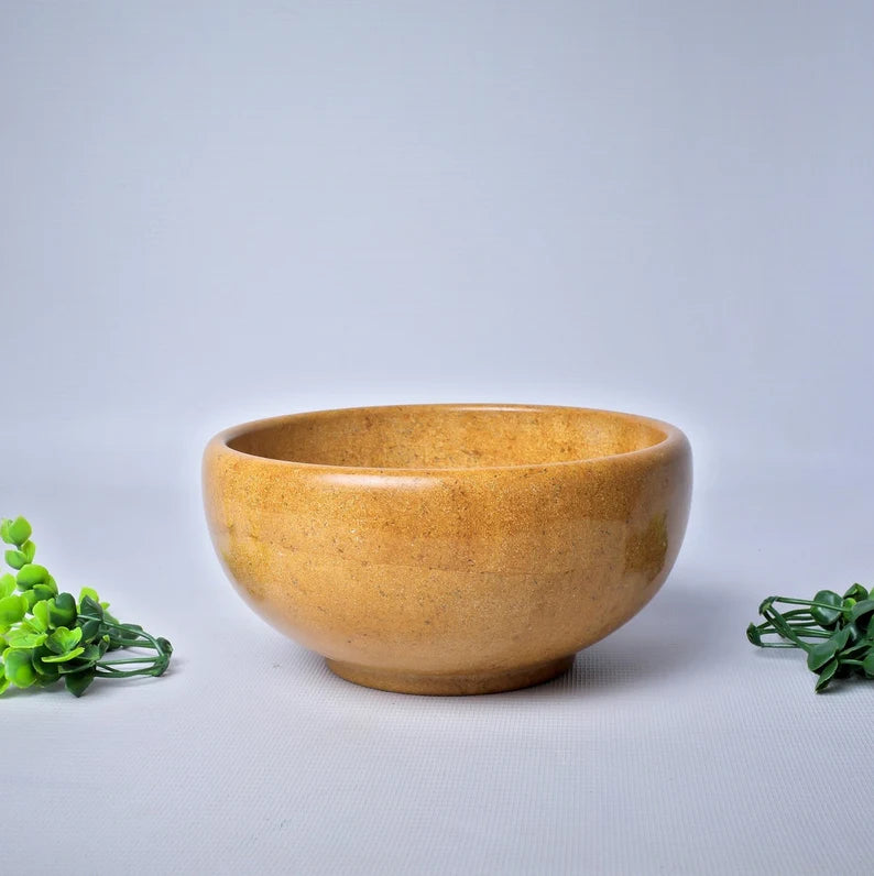 Yellow Desert Marble Handcrafted Bowl